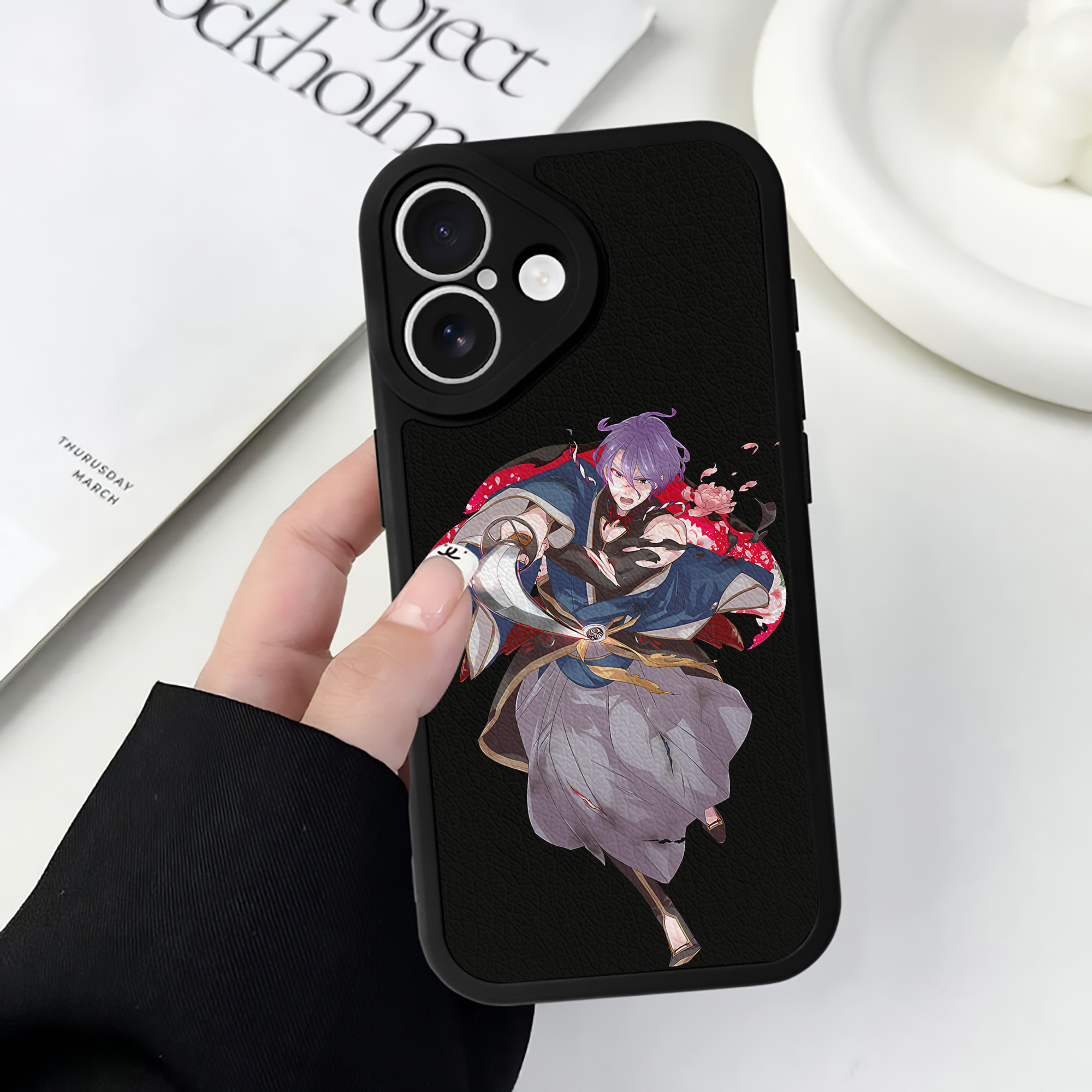 （画像用） 刀剣乱舞 Touken Ranbu 【iPhone 16シリーズ対応】シリコンスマホケース（レザー調） 材質：シリコン